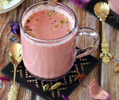 pink tea with nuts